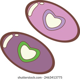 Delicious Sweet Candy with Cartoon Design Style. Cartoon Wrapped Candy on White Background.