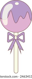 Delicious Sweet Candy with Cartoon Design Style. Cartoon Wrapped Candy on White Background.