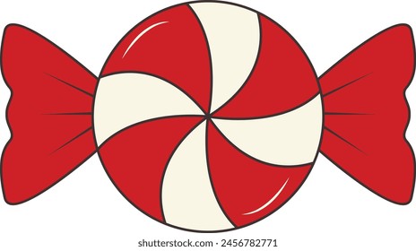 Delicious Sweet Candy Illustration with Cartoon Style. Isolated on White Background.