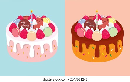 Delicious and sweet celebration cake in two flavors.
