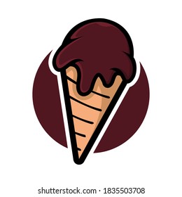 delicious sweet chocolate milk ice cream vector illustration design	
