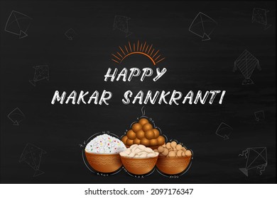 Delicious sweet and colorful kite for Indian festival, Makar Sankranti in vector