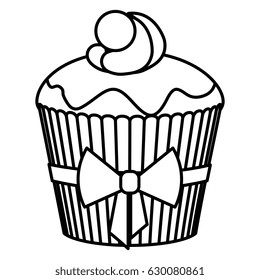 delicious and sweet cupcake icon