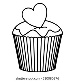 delicious and sweet cupcake icon