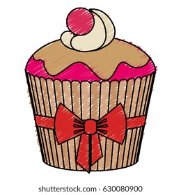 delicious and sweet cupcake icon