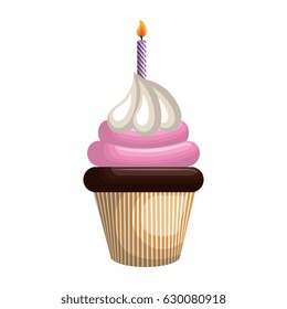 delicious and sweet cupcake icon