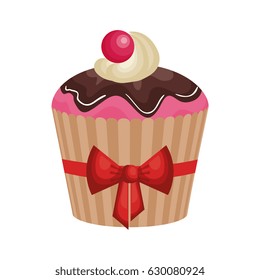 delicious and sweet cupcake icon