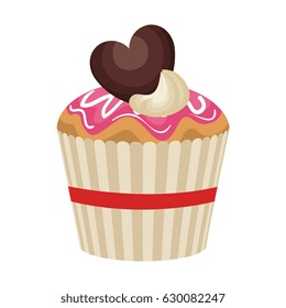 delicious and sweet cupcake icon