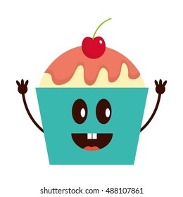 delicious sweet cupcake icon vector illustration design