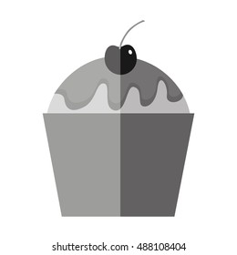 delicious sweet cupcake icon vector illustration design