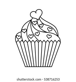 delicious sweet cupcake icon vector illustration design