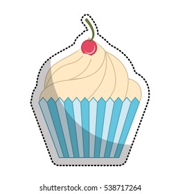 delicious sweet cupcake icon vector illustration design