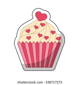 delicious sweet cupcake icon vector illustration design