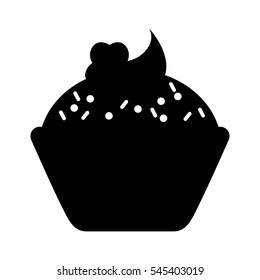 delicious sweet cupcake icon vector illustration design