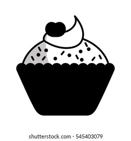 delicious sweet cupcake icon vector illustration design
