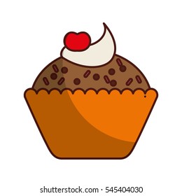 delicious sweet cupcake icon vector illustration design