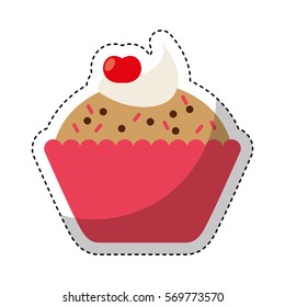 delicious sweet cupcake icon vector illustration design