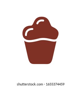 delicious sweet cupcake silhouette style icon vector illustration design