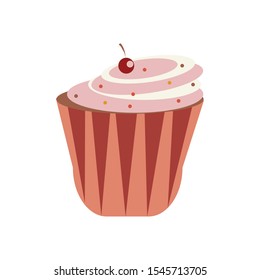 Delicious sweet dessert in cute girlish style cupcake Testy summer food