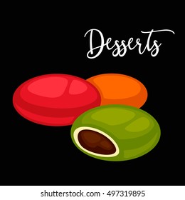 Delicious sweet dessert. Vector cartoon Illustration isolated.