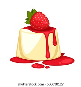 Delicious sweet dessert. Vector cartoon Illustration isolated.