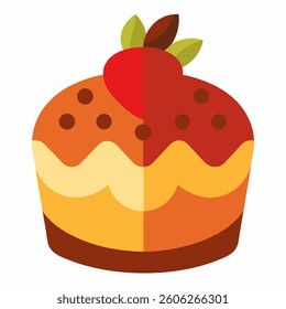 Delicious sweet dessert vector on white background.