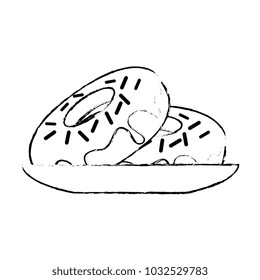 delicious and sweet donut in dish