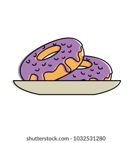 delicious and sweet donut in dish