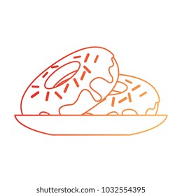delicious and sweet donut in dish