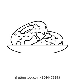 delicious and sweet donut in dish