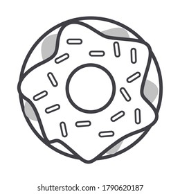 delicious sweet donut fast food icon vector illustration design