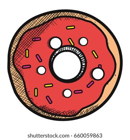 delicious sweet donut icon