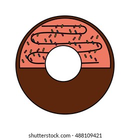 delicious sweet donut icon vector illustration design