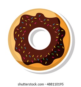 delicious sweet donut icon vector illustration design