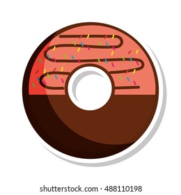 delicious sweet donut icon vector illustration design