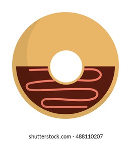 delicious sweet donut icon vector illustration design