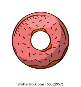 delicious sweet donut icon vector illustration design