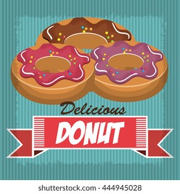 delicious and sweet donut isolated icon design, vector illustration  graphic 