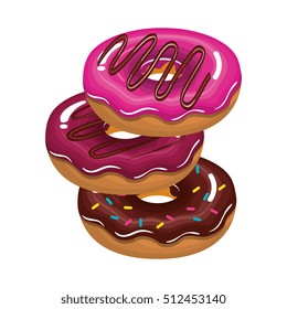 delicious sweet donuts icon