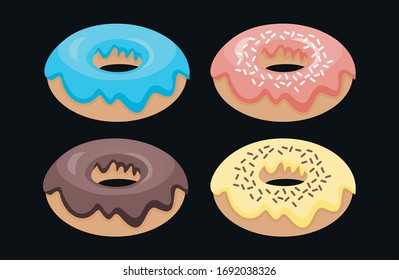 delicious sweet doughnut vector illustration design