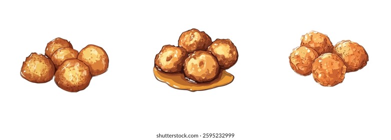Delicious Sweet Fried Snacks on Plate