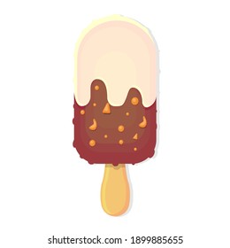 Delicious sweet ice cream with chocolate base and creamy sauce.
Eps 10.