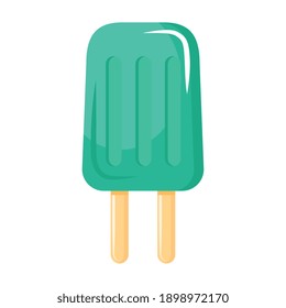 delicious sweet ice cream lemon flavor in double sticks vector illustration design