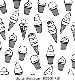 delicious and sweet ice cream pattern background