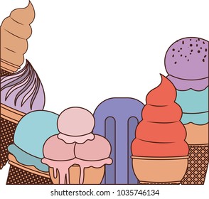 delicious and sweet ice cream pattern background