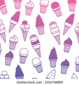 delicious and sweet ice cream pattern background