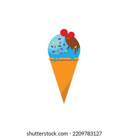 Delicious sweet ice cream.Happy and cool.
