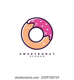Delicious sweet melting donut logo design for your brand or business