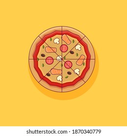 delicious and sweet pizza  vector