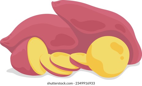 Delicious sweet potato illustration design
